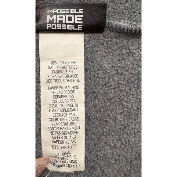 Vintage Gray Black LL Bean Classic Fleece Jacket Mens XL Tall Full Zip Outdoor - Picture 9 of 13